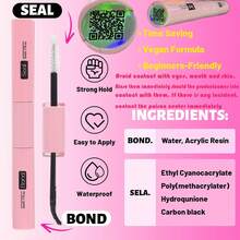 Nối mi chùm kèm nhíp Bond&Seal Mi riêng lẻ DIY Độ dài mi hỗn hợp 30D40D50D Chùm mi mềm mại tự nhiên để trang điểm tại nhà - Hồng - Xem 3