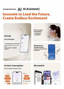 Monster Fones de Ouvido Bluetooth Moxing GT29 de Orelha Aberta, Modelo Sem Fio 2025 Novo, Tradução AI Deepseek, Corrida Esportiva, Deepseek+Tradução AI+Ajuste de EQ, Tecnologia de Foco em Ondas Sonoras+Cancelamento de Ruído Preciso AI+Áudio à Prova de Vazamento