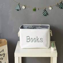 - Caja de almacenamiento de juguetes para nios, ligera, plegable, organizador de juguetes con asa, cestas de almacenamiento para nios, nias, cuarto de guardera juguetes - Libros + Large - Ver 4