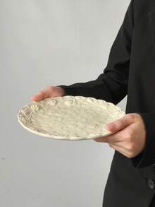 1 件法式浪漫 3D 浮雕玫瑰陶瓷托盘，精致甜点/蛋糕盘，适合下午茶圣诞礼物 - 白色 - 查看 10