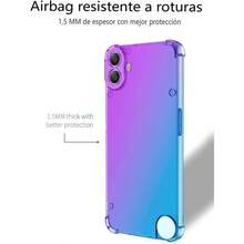 Funda para Nothing Phone 2A Case Uso Rudo, Transparente Colores Degradados Protectora de Cmara Anticada Carcasa BumperPrpura Azul - Teléfono 1 de CMF - Ver 4