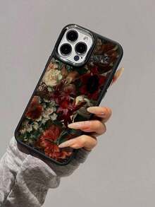 1pc Vintage Floral Pattern Soft Silicone Protective Phone, Compatible With And Phones Waterproof Shockproof Anti-Fall Scratch Resistant - Kiểu 1 (1 CÁI) - Xem 3
