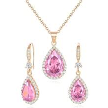 Women Jewelry Set Silver/Gold Plated Teardrop Pendant Necklace Dangle Drop Earrings Dangling Sets Birthstone Crystals Rhinestone,Birthday Anniversary Wedding Mother's Day Gifts For Women{"Color_name":"10.October-RoseGoldPlated|Pink"} - 10.十月-玫瑰金鍍膜|粉紅色 - 查看 6