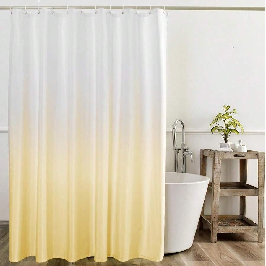 Yellow Ombre Shower Curtain Sets For Bathroom Accessories Fabric Polyester Waterproof Modern Shower Curtain Liner With 12 Hooks W72xL78{"Color_name":"Yellow","Size_name":"72\"Wx78\"L(Packof1)"} - 多色5 - 查看 1