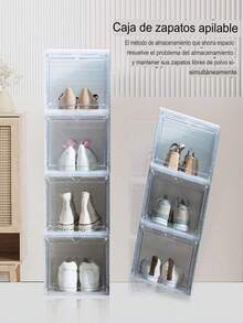 Caja  Apilable Transparentes Para Zapatos Caja Organizadora -caja organizadora de clóset, fácil de poner en el montaje, cajas de zapatos de plástico transparente apilables, cajones para exhibición de tenis - Azul - Ver 8