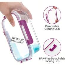 Glass Food Storage Containers With Lids 12 Pack Airtight Glass Meal Prep Containers Stackable And Leakproof Dishwasher  Purple