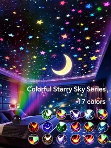 1pc USB Star Projector Night Light, Suitable As A Bedroom Birthday Gift For Christmas, Suitable For Luminous Stars And Moon, Sleep Aids, Celestial Projection Lights, Moon And Star Night Lights, Starry Night Effect, Luminous Design, USB Light, Suitable For All Scenes, Party Gift