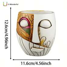 Ghiveci de flori inspirat de arta Nopții înstelate de Van Gogh, cel mai bine vândut pe plan transfrontalier, aranjament floral pentru birou, decorațiune lucrată manual pentru intrarea casei și sufrageria, recipient creativ pentru plante suculente și verzi în stil Ins, ornament rezistent la intemperii cu dublă utilizare pentru interior și exterior