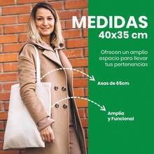 Pack de Bolsas Tote Bag Ecolgicas de Manta Cruda Algodn Bolsa de Manta para Pintar y Personalizar 40x35 Fabricadas en Mxico Bolsas de Regalo Mayoreo Resistentes UNDA - Paquete 10 - Ver 1