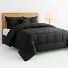 Lux Decor 5 Pc Comforter Set | Opulent Design | Includes Comforter, Bed Skirt, Decor Pillow Shams, 2 Pillow Shams (Twin Includes 1) | All Seasons Comforter | Pillow Cases And Shams | Elevate Bedroom Ambiance | Graduation Gifts, Home Decor, Back-To-School Gift, Luxury Bedding Set, Elegant Comforter Set, Soft Plush Comforter, Valentine's Day Romantic Bedroom, Spring Bedding Set, Complete Bed In A Bag, Matching Decor, Elegant Design, Luxury Look, Gift Set Idea, Guest Bedroom Ready, Modern Bedroom Style, Easy Bedroom Refresh, All-Inclusive Bedding, Everyday Bedding, Classic Style, Home Essentials - 黑色 - 查看 12