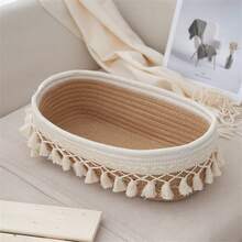 1 Giỏ đựng đồ dệt thủ công, Hộp đựng đồ để bàn đựng mỹ phẩm, cọ trang điểm - Không gây dị ứng, Hộp đựng đồ để bàn nhẹ, Thích hợp đựng mỹ phẩm, bút, v.v. - Sợi trắng tự nhiên - Nhiều màu - Xem 10