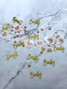 60pcs/100pcs/Pack Baby Gender Reveal Party Table Confetti Decorations Paper Scatter Baptism Newborn Birthday Decor Supplies