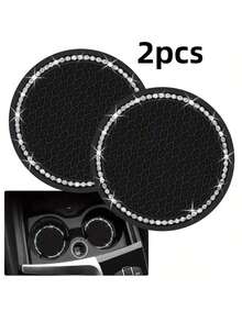 2/4件装汽车杯架杯垫，水钻硅胶防滑杯垫，汽车杯垫配件