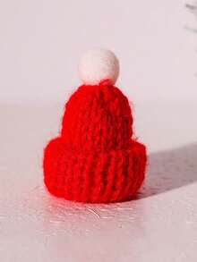 1pc Mini Christmas Hats And Scarves Small Doll Size Santa Hats ,Christmas Knit Doll Hats & Scarves Decor, Small Snowman & Mini Santa Hats For Dolls, Mini Xmas Ornaments Home Decor Christmas Decorations Room Decor Winter