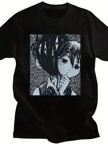 Fashion Sport Anime Figure Tee Popular Omori T-Shirt Printed T-Shirt Hip-Pop Casual High Quality Classic Streetwears For Women - 黑色14 - 查看 1