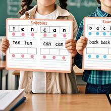 hoojojo 5/10 Placas de Aprendizado de Pinyin, Cartões Dupla Face Apagáveis, Atividade de Prática de Mistura de Sons, Materiais de Aprendizado de Inglês, Quadros Brancos Interativos, Ferramentas Educacionais Domésticas, Materiais Didáticos Recomendados por Professores, Presentes de Papelaria Criativa, Itens Essenciais de Volta às Aulas, Adequado para Famílias, Salas de Aula e Festas