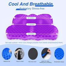 Thicken 19.7in Seat Cushion, Gel Seat Cushion For Long Sitting–Office Chair, Wheelchair, Car Pad, Large Cooling Support Pad For Back Pain, Sciatica, Tailbone Pain Relief - màu đen - Xem 6