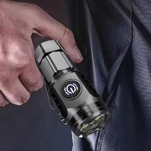 Portable Rechargeable  Flashlight| 5 Modes, 1200mAh Lithium Battery, Super Bright 3-LED 2000LM, 500m Long-Range Beam| Pocket-Sized Compact Flashlight For Outdoor, Night Fishing, Camping, Cycling, Hiking, Emergency Light, Night Shift Workers - Black, 1 Pack - View 10