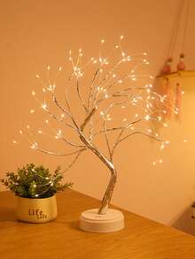 1 Stück LED Kupferdraht Baum Licht - USB & Batterie betrieben, warmweißes Licht, USB oder Batterie betrieben (USB-Kabel enthalten, Batterien nicht enthalten), Weihnachts-Innenbeleuchtung, Nachtlicht für Kinderzimmer, Feiertags-Dekoration für Halloween/Weihnachten, Heimdekoration, Wanddekoration, Küchendekoration, Spielzimmer-Dekoration, Party-Dekoration - Baumlicht aus Kupferdraht - Übersicht 8