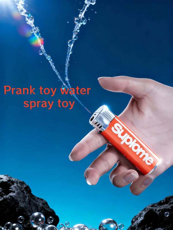 1个创意喷水打火机，便宜的造型奇特的玩具，柔软的塑料材质，适合青少年减压，户外露营时缓解情绪，缓解压力，有趣的玩具，生日礼物，节日礼物，奇特的礼物，单身派对