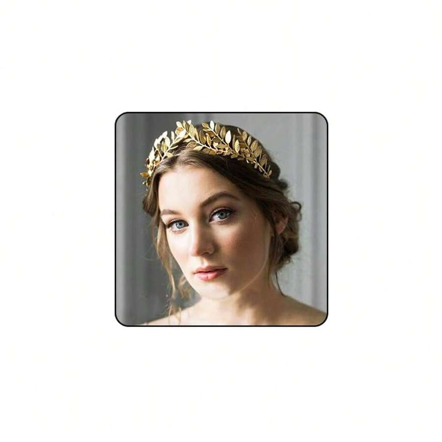 Chargances Goddess Headband Costume Leaf Branch Hair Band Crown Bridal Wedding Headpiece Bohemia Hairpiece For Women{"Color_name":"RoseGold"} - rosegold - 查看 1