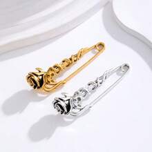 1pc Vintage Elegant Rose Brooch, Minimalist Collar Flower Lapel Pin, Versatile Shirt/Cardigan Accessory For Women Daily Wear Christmas Gift - Multicolor - View 1