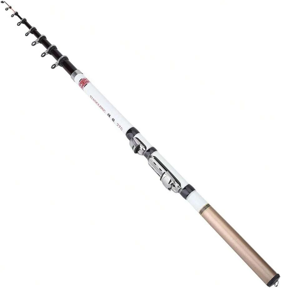 ZJchao Cañas de Pesca de Lanzado de Fibra de Carbono portátil Barra de Pesca Poste - Longitud 2,4 m - Ver 1