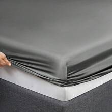 Silky Soft Pink Twin XL Satin Bed Sheets Set, 1 Deep Pocket Fitted Sheet + 1 Flat Sheet + 1 Pillowcase,  In 2025 - 灰色 - 查看 6