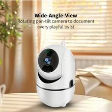 1/2pcs WiFi Security Camera With 355° Panoramic View, Two-Way Audio, Night Vision, Remote Control, Indoor/Outdoor Home Security Device, View Footage Anytime Via Dedicated App, Suitable For Christmas, Thanksgiving And Other Holiday Decoration - White - View 7