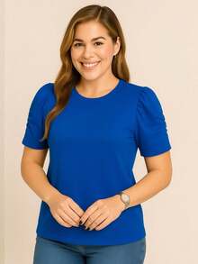 Women's Princess Puff Sleeve Blouse - 寶藍色 - 查看 1