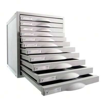 Bureaubladladekast 8211c 356x316x362 mm 11 laden grijs