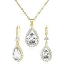 Women Jewelry Set Silver/Gold Plated Teardrop Pendant Necklace Dangle Drop Earrings Dangling Sets Birthstone Crystals Rhinestone,Birthday Anniversary Wedding Mother's Day Gifts For Women{"Color_name":"04.April-YellowGoldPlated|Diamond"} - 04.四月-黃金鍍層|鑽石 - 查看 6
