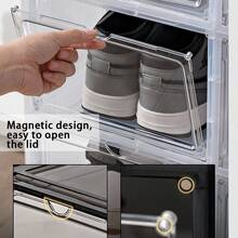 Hộp đựng giày trong suốt có nắp - Hộp đựng giày xếp chồng chắc chắn, Giá để giày chuyên nghiệp có cửa từ, Giá để giày chống bụi, Giá để giày thể thao cho nam và nữ, Giá để giày thể thao bằng nhựa lớn mở phía trước, Thích hợp cho nhà bếp, phòng tắm, phòng ngủ, phòng khách và văn phòng, Hộp đựng đồ gia dụng, Lựa chọn lý tưởng cho không gian lưu trữ mở. - Nhiều màu - Xem 8