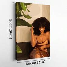 1pc Solid Wood Frame Fashion Woman Art, African Wall Art, Abstract Art, Girl Magic, Afro Theme Canvas Posters & Prints, Large Canvas Wall Art, 2D Flat, Easy Hang Tabletop Or Wall Display, For Halloween, ChristmasGifts, Bedroom, Living Room, Decoration Ready To Hang - Nhiều màu - Xem 9