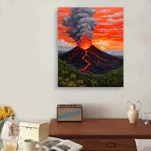1pc Art, Volcano Eruption With Bright Red Lava And Dramatic Sky, For Beginners Paint By Numbers Kit, Stress Relief Creative Activity, For Home Wall Decoration Perfect Gift, Perfect For DIY Art Painting Beginners And Family Gatherings (Frameless). - 24色 - 查看 1
