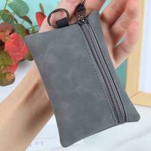 1pc Suede Leather Small Wallet, Creative Mini Pouch Wristlet Unisex Coin Purse - Multicolor - View 7