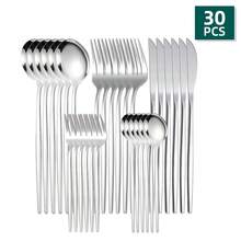 30pcs/Set Stainless Steel Silverware Flatware Set,Kitchen,Christmas Gift,School Supplies