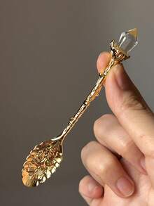 Set de 2 lingurițe de cafea, lingurițe de desert, stil regal, sculptate în metal, pentru bucătărie, sufragerie, bar și petreceri cu ceai, perfecte pentru ziua de naștere, Crăciun, Halloween, Ziua Tatălui, cadouri de Ziua Mamei - Multicolor - Vizualizare 6