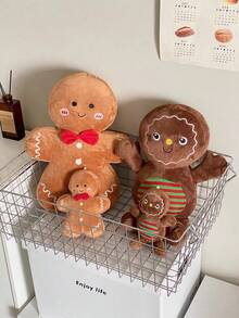 Novo Boneco de Natal Homem de Gengibre Chaveiro de Pelúcia Boneco de Pelúcia Decoração de Festa Árvore de Natal Almofada Presente Surpresa de Ano Novo para Namorado e Namorada Presente de Natal - Multicolorido - Visão 3