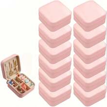 Caja de viaje de joyería de PU de alta calidad, caja de joyería, caja de almacenamiento de joyería pequeña, gran capacidad adecuada para guardar anillos, aretes, colgantes, relojes, collares, lápices labiales; el regalo perfecto para Halloween, Acción de Gracias, San Valentín y Navidad