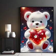 1pc [30*40cm/11.8*15.7in]5D Acrylic Diamond Painting Kit, Heart Snowman Pattern, Suitable For Adult Beginners DIY Mosaic Diamond Art, Full Drill Handmade DIY Diamond Painting, Decor For Living Room, Bedroom, Office Wall, Surprise Gift For Family And Friends, Frameless - Multicolor - View 2