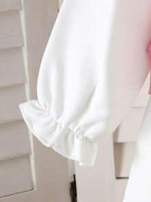 2pcs/Set Baby Girls' Sweet Outfit, White Collar Dress + Pink Heart Knitted Vest (Includes Heart Crossbody Bag), Princess Elegant & Cute Outfit For Daily Wear, Party, Gift - Multicolor - View 7