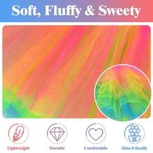 Tutus For Women 5 Layered Adult Tutu Skirts For Women Halloween Tutu For Womens 80s Costume Womens Fully Skirt Tulle Skirt{"Size_name":"OneSize","Color_name":"Rainbow"} - 彩虹 - 查看 5