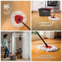 EasyWring Microfiber Spin Mop, Bucket Floor Cleaning System, Red, Gray, Standard - Easywring Spin Mop & Bucket - View 1