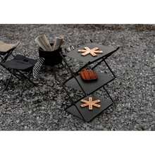 3-Tier Outdoor Folding Storage Rack, Portable Tabletop Organizer Shelf For Picnic, BBQ