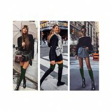 V28 Long Leg Warmer, Women's Men 80s Party Ribbed Knit Dance Sports{"Color_name":"Hole71-Darkgreen"} - 多色10 - 查看 6