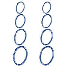 8Pcs Stainless Steel Hoop Nose Ring Cartilage Earrings Set For Women And Men Dia 6-12mm