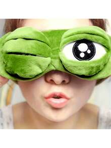 1pc Funny Sad Frog Eye Mask, Helps Sleep & Relaxation - Suitable For Parties, Birthdays, Graduations, Soft Fabric, No Battery Required