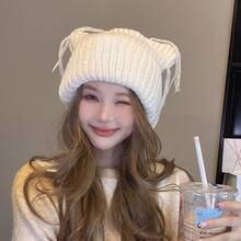 Women Beanie Hat - Milky White - View 3