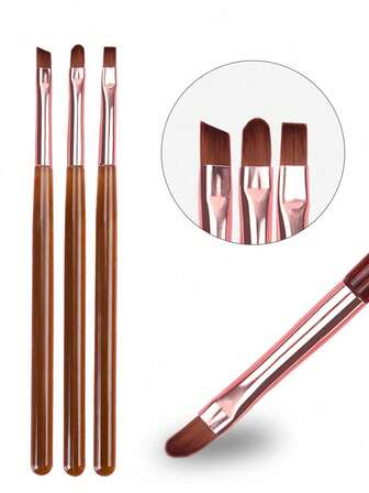 3 stycken nagelritningspennor, nagelkonstpenslar akryl runda platta målningsverktyg för nagellackering och nagelsalong, år 2000-estetik, Halloween-naglar.